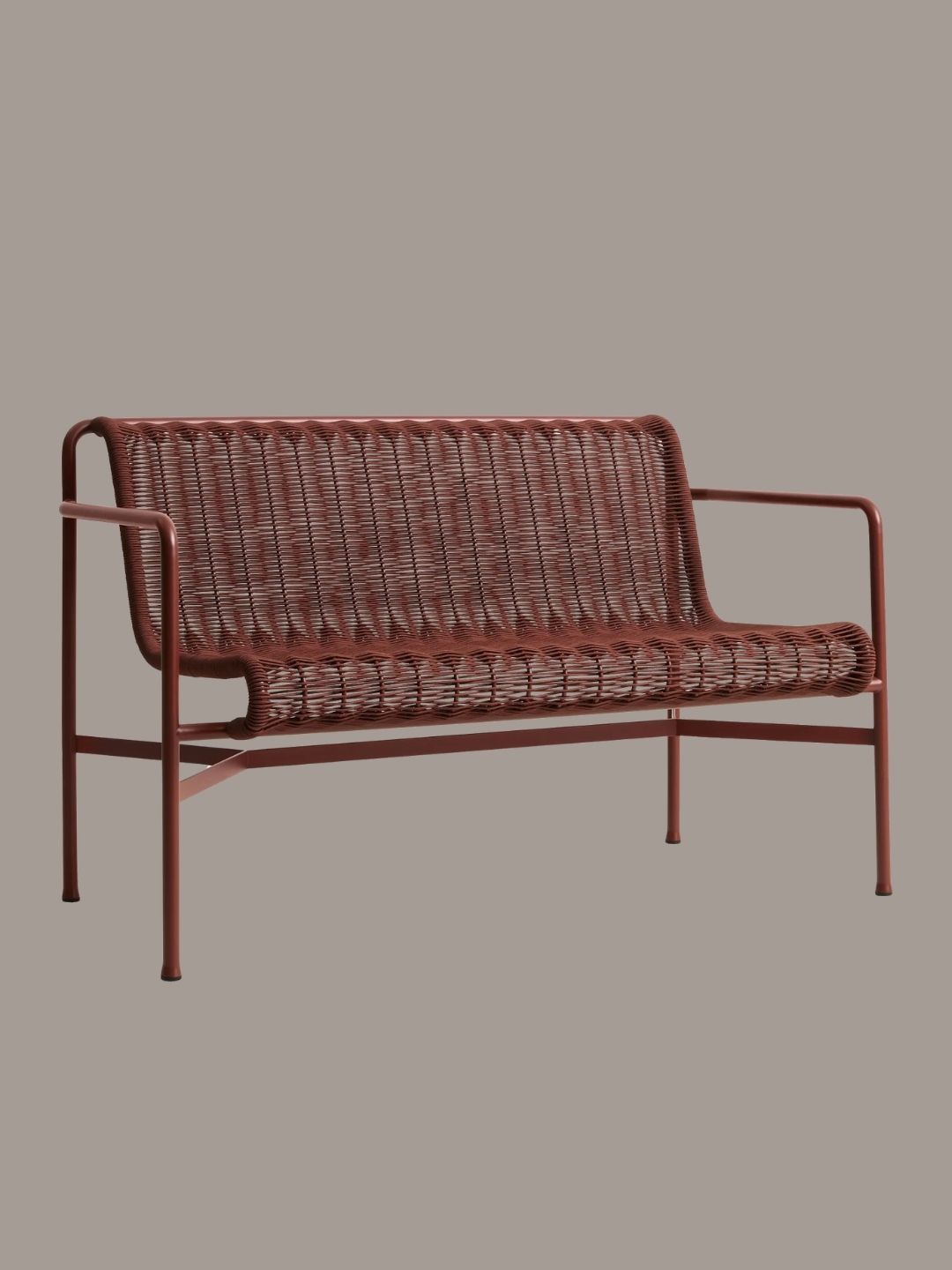 HAY, Palissade Cord Dining Bench in Oxyde Red
