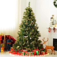 Green Artificial Pine Christmas Tree with 200 Single Coloured Lights with Stand, was £72.99