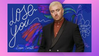 A picture of Sam Smith on an illustrated background 
