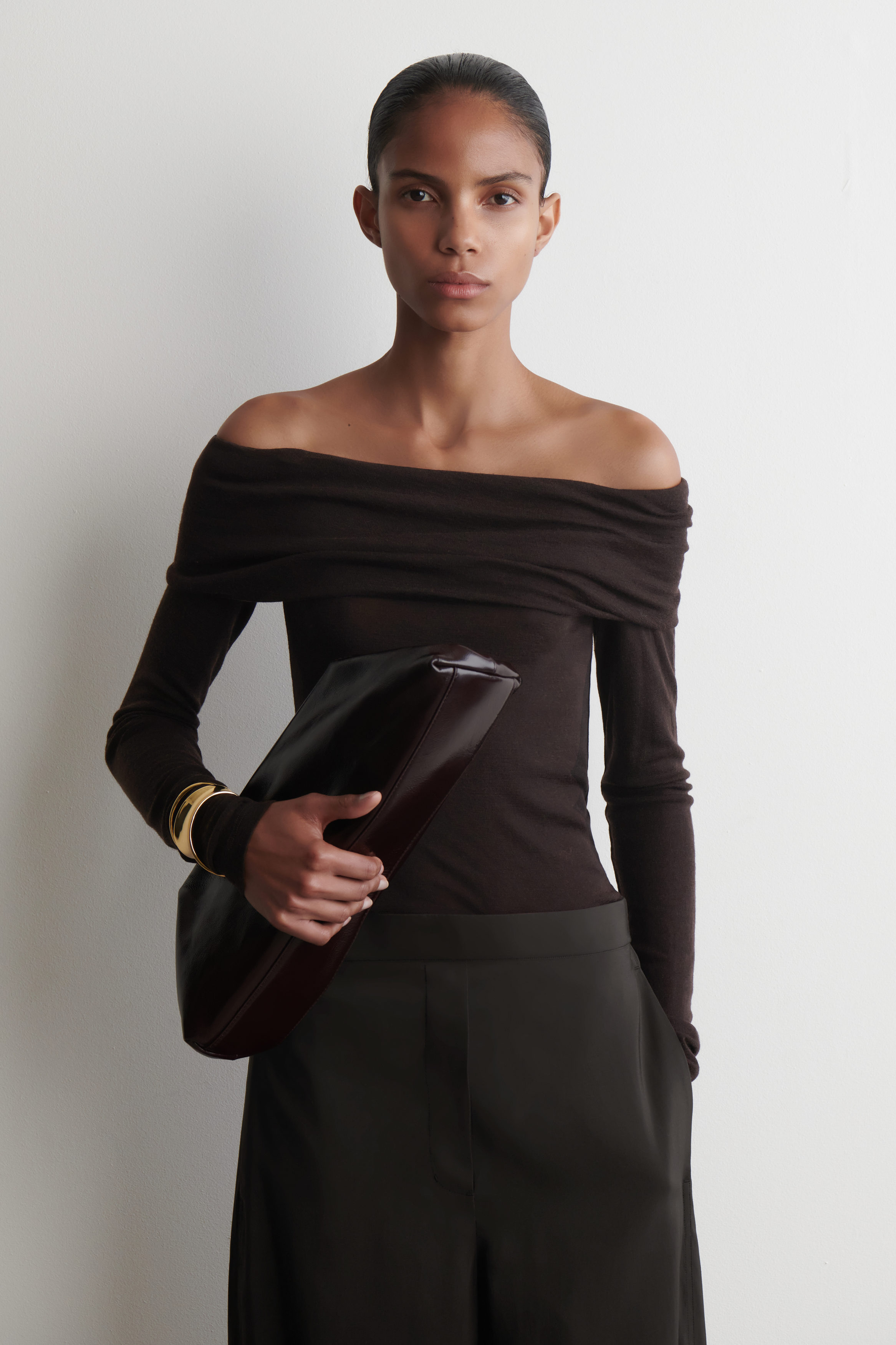 Off-The-Shoulder Merino Wool Top