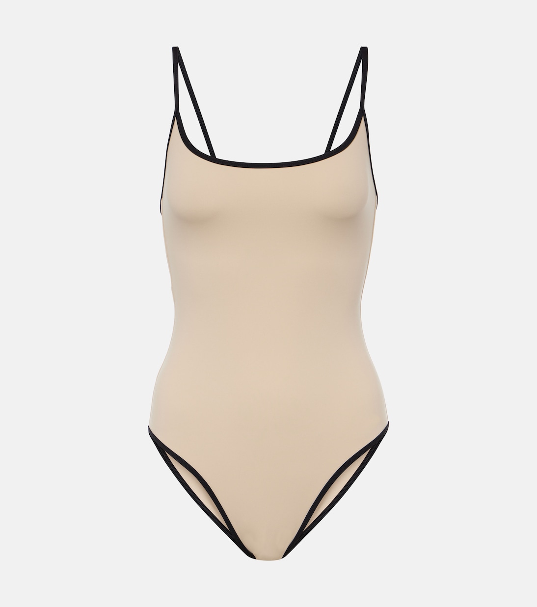 Stripe Edge Swimsuit in Beige - Toteme