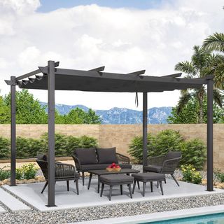 Purple Leaf 13 Ft. W X 10 Ft. D Metal Pergola With Canopy & Reviews | Wayfair