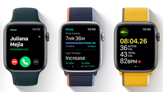 Three Apple Watch with apps available
