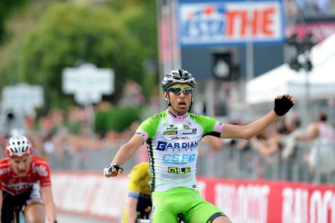 Stefano Pirazzi (Bardiani CSF) celebrates his Giro d'Italia stage win