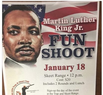 Air Force flyer advertising a Martin Luther King Day "fun shoot" event.