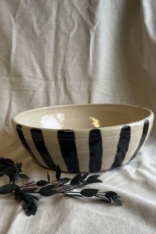 Charlotte Manser Ceramic Striped Fruit Bowl