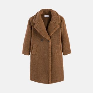 La Redoute brown teddy coat Max Mara dupe 2022