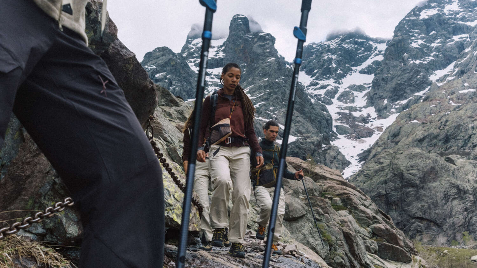 Klattermusen FW25 Hiking Collection in use in the mountains