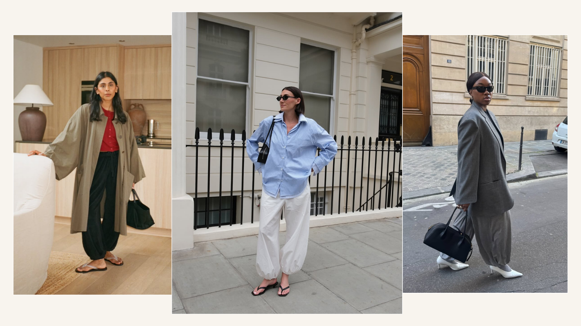 Influencers wearing balloon trousers