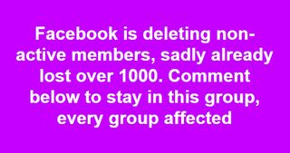 "Facebook is deleting non-members " posting