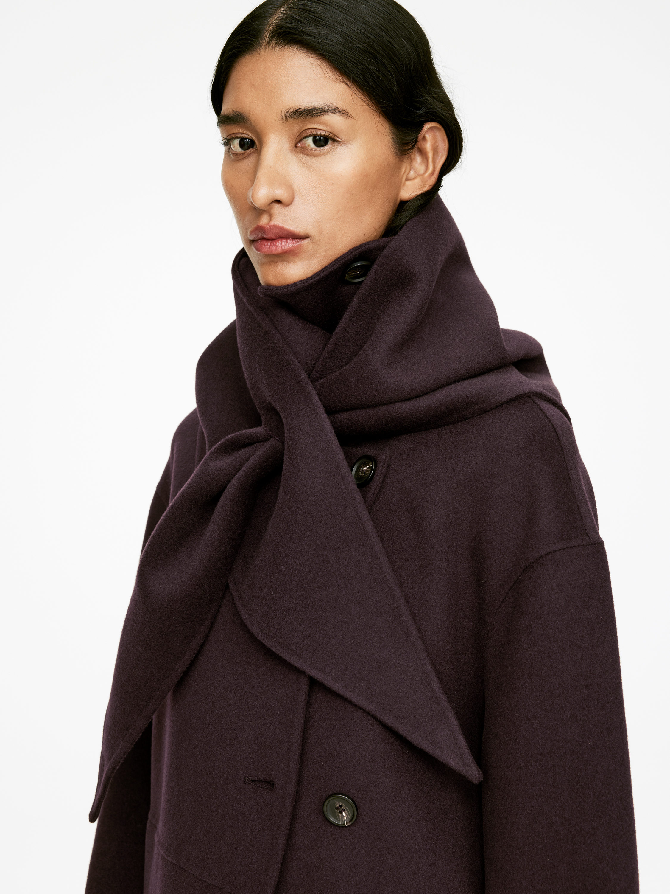 Triangle Wool Scarf &amp;ndash; Burgundy &amp;ndash; Women &amp;ndash; Arket Gb