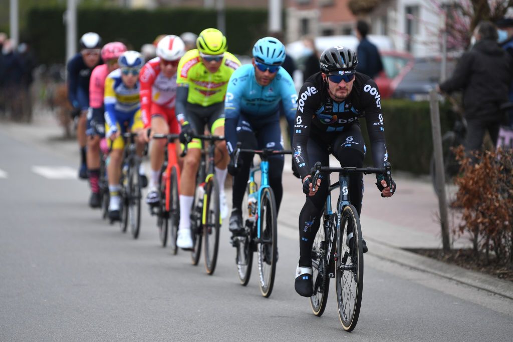 OUDENAARDE BELGIUM APRIL 04 Nico Denz of Germany and Team DSM during the 105th Ronde van Vlaanderen Tour of Flanders 2021 Mens Elite a 2515km race from Antwerp to Oudenaarde Breakaway RVV21 rondevanvlaanderen tourofflanders on April 04 2021 in Oudenaarde Belgium Photo by Tim de WaeleGetty Images