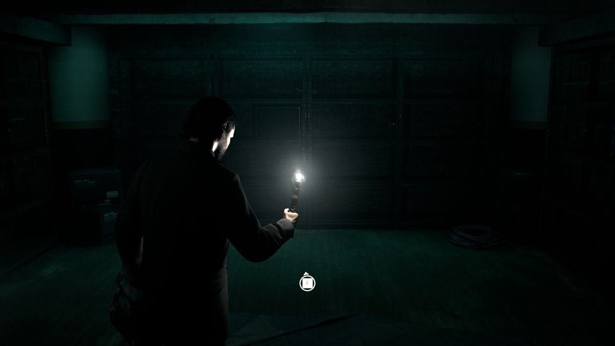 A screenshot of Alan Wake 2 showing the Angel Lamp.