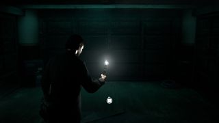 A screenshot of Alan Wake 2 showing the Angel Lamp.