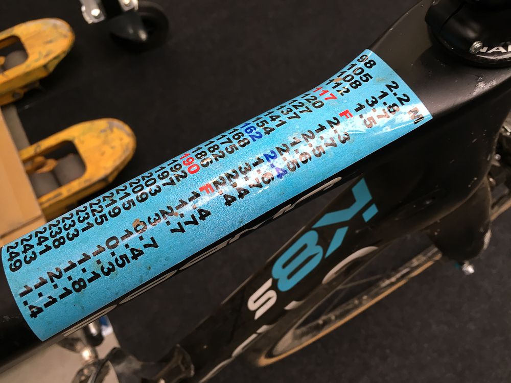Notes on Stannard's top tube helped him track the cobblestone sectors