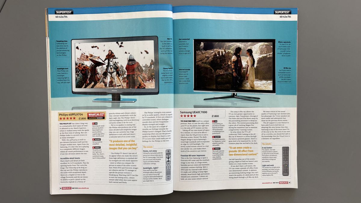 Samsung UE40C7000 review in What Hi-Fi? May 2010 issue