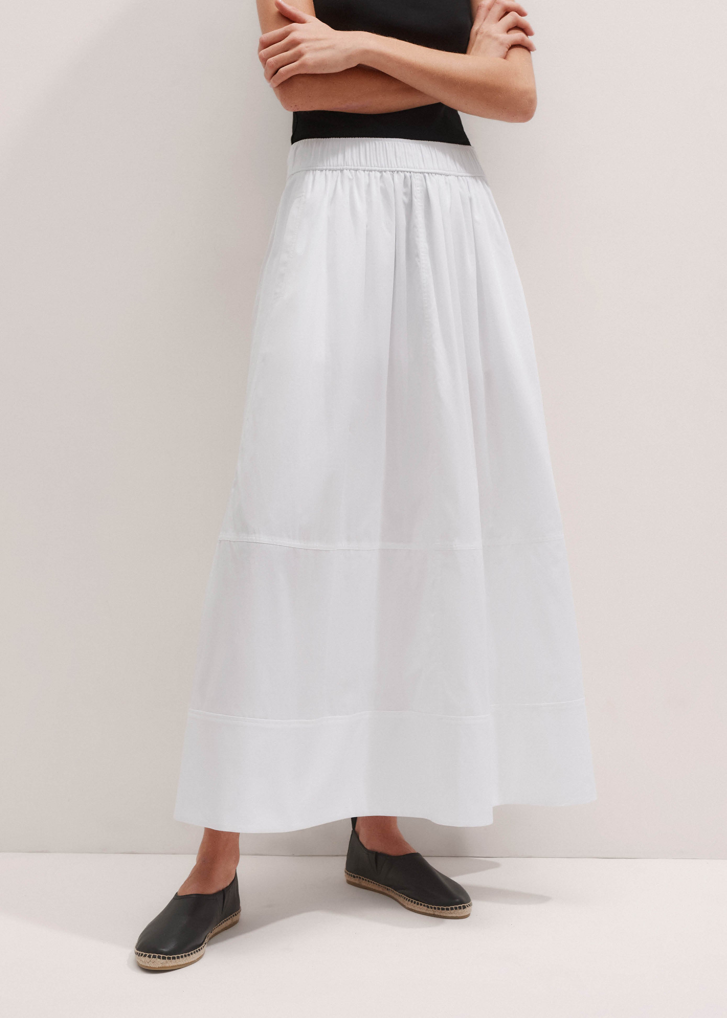 Cotton Voile Panelled Skirt