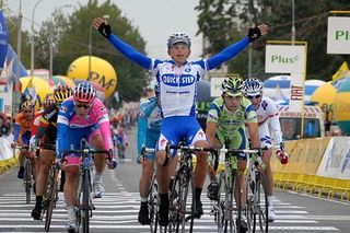 Allan Davis (Quick Step) wins stage two of the Tour de Pologne.