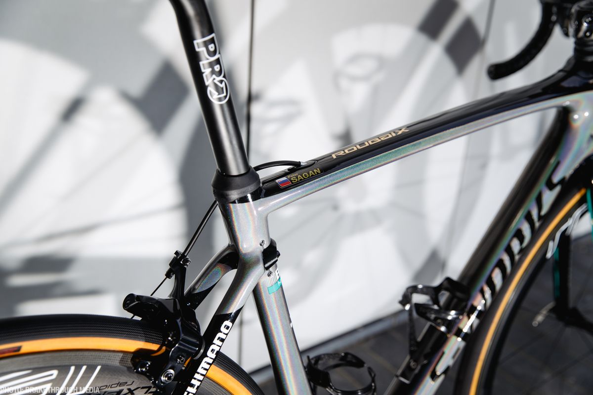 Specialized have made a limited production model of the Roubaix with dual mount rim brakes for Peter Sagan and other professional riders.