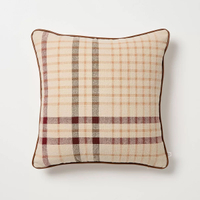 Hearth & Hand with Magnolia 18"x18" Fall Plaid Square Toss Pillow Brown 