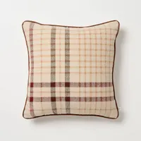 Hearth & Hand with Magnolia 18"x18" Fall Plaid Square Toss Pillow Brown 