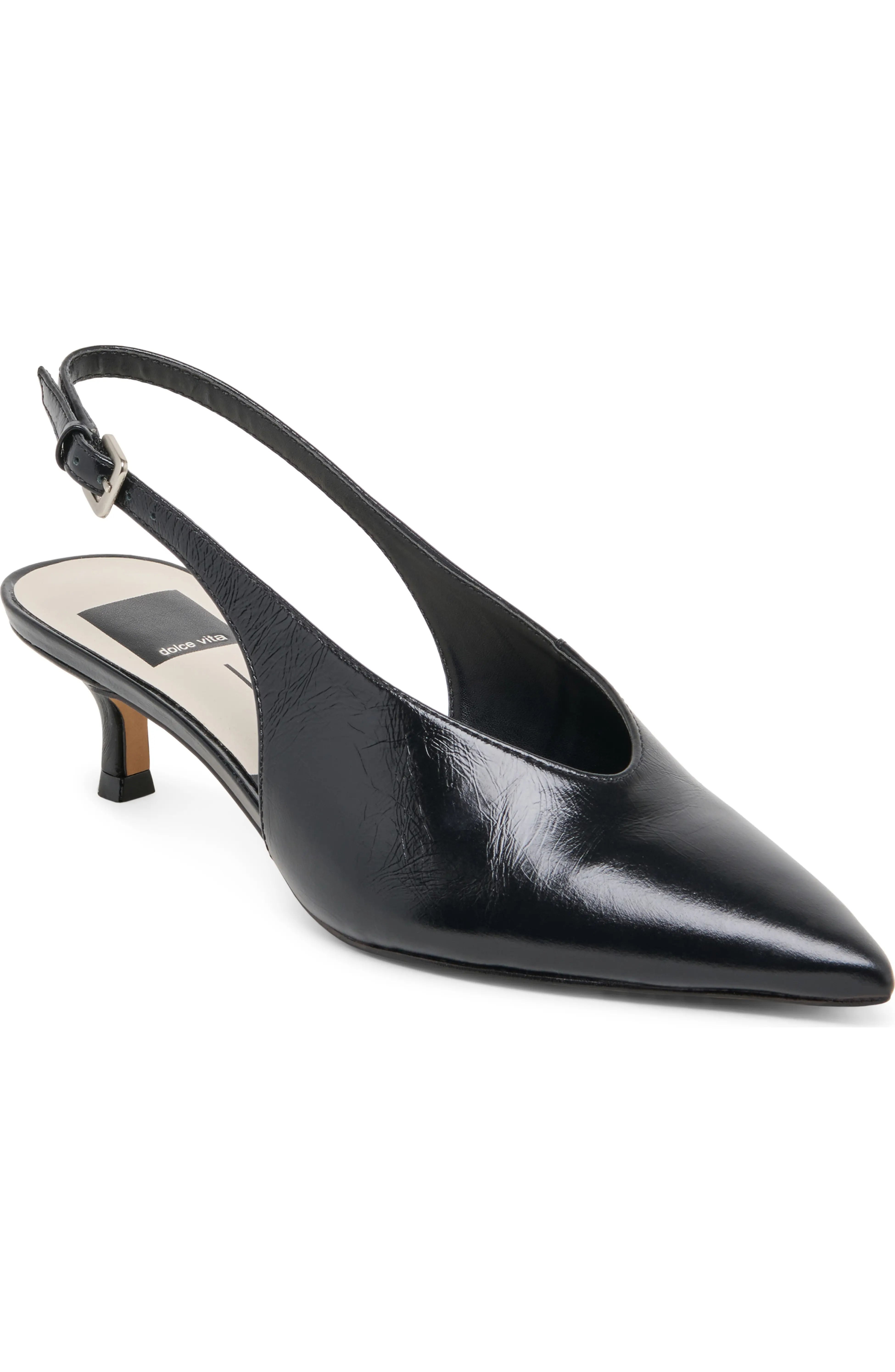 Alenna Slingback Pointed Toe Kitten Heel Pump