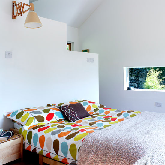 bedroom with white walls
