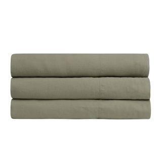 Moss Green Linen Top Sheet (Full/Queen)