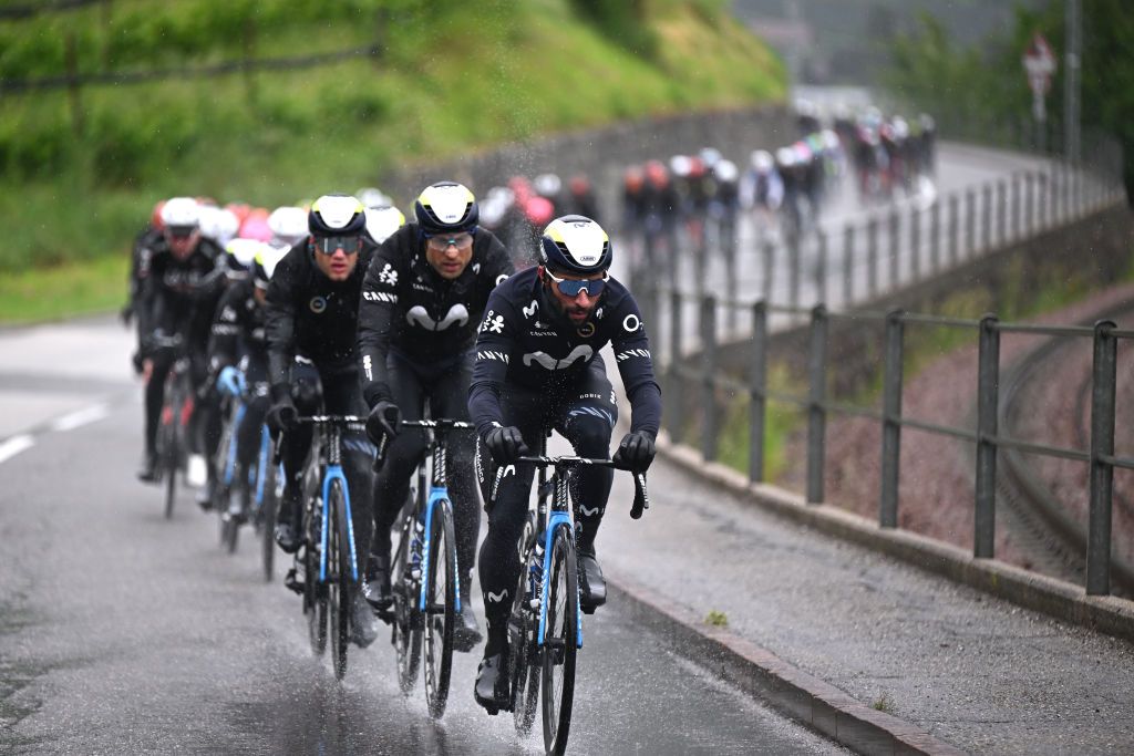 Movistar did the majority of the pacemaking at the front of the peloton