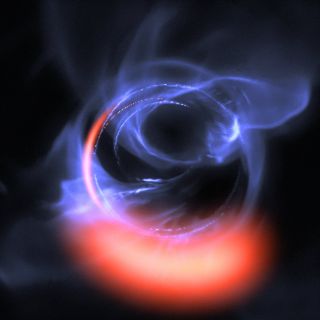 New observations show gas swirling around the Milky Way's black hole at about 30 percent of the speed of light on a circular orbit.