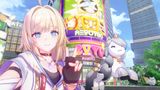 Posing with an anima that looks like a horse in Honkai Nexus Anima