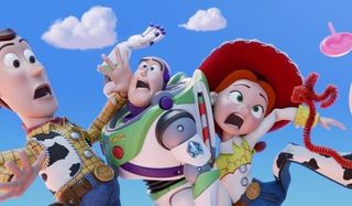 Buzz Woody and Jessie colliding in Toy Story 4 Teaser