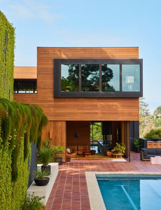 Pool terrace, Rustic Canyon House