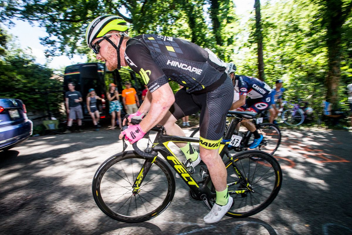 John Murphy (Holowesko) attacks the top of todays climb
