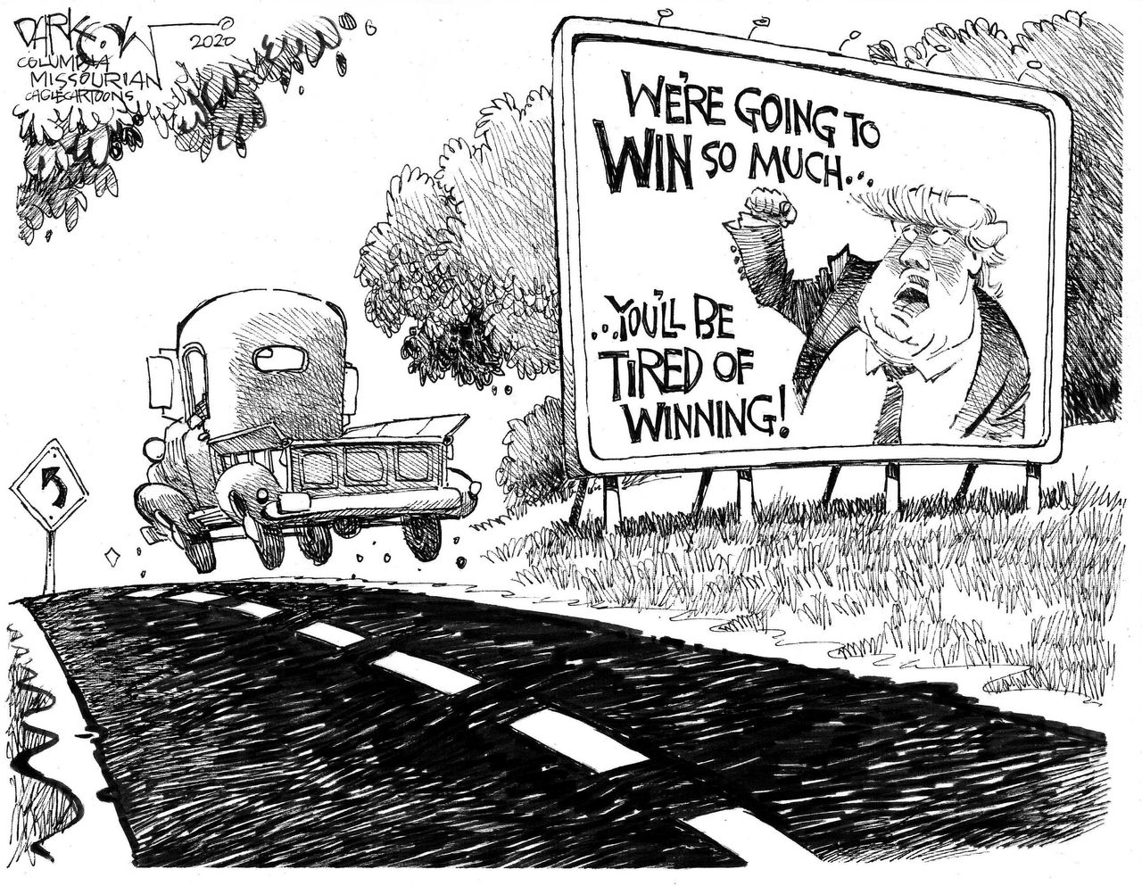 Political Cartoon U.S. Trump tired of winning