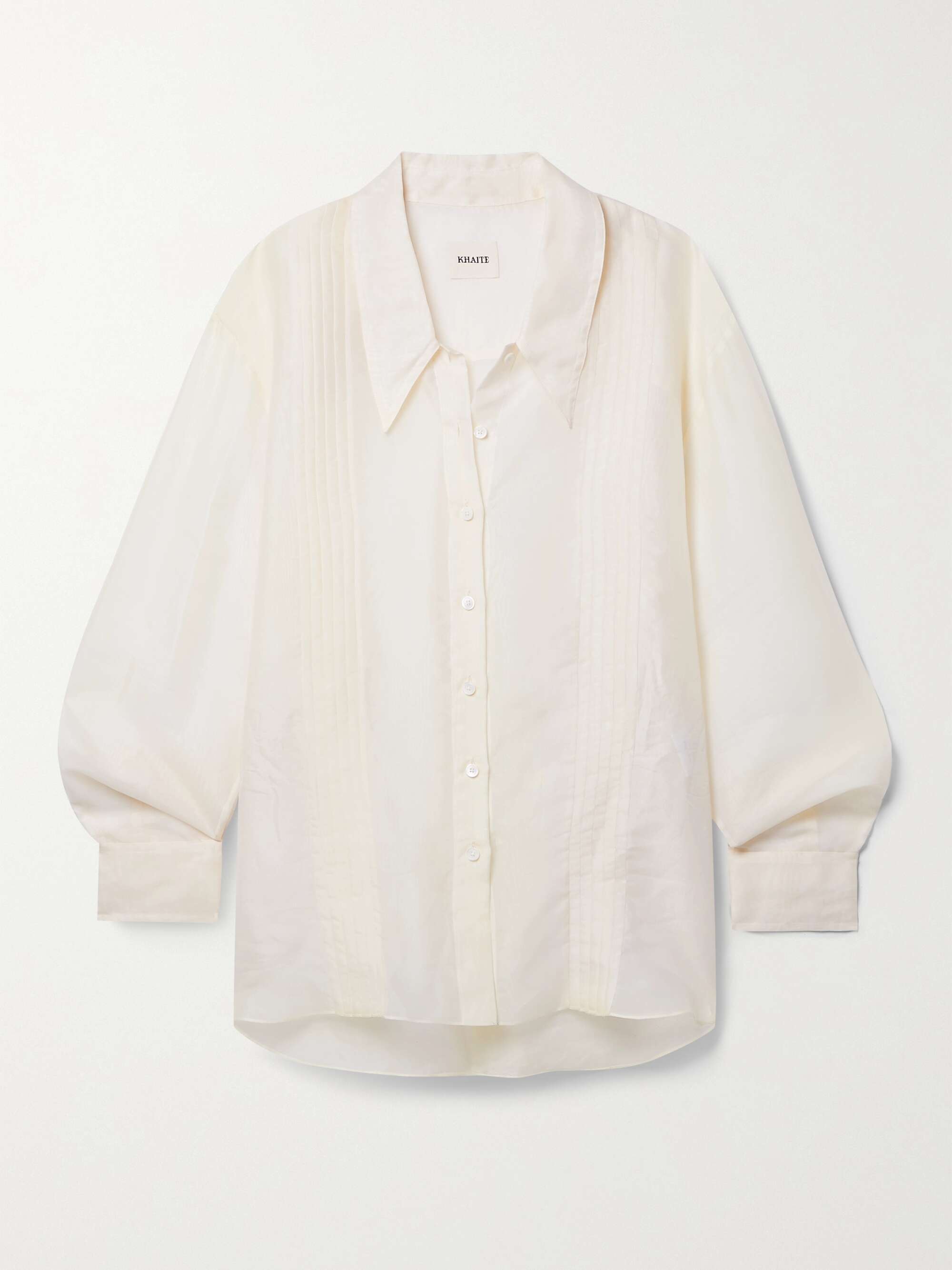 Nori Pintucked Silk-Organza Shirt