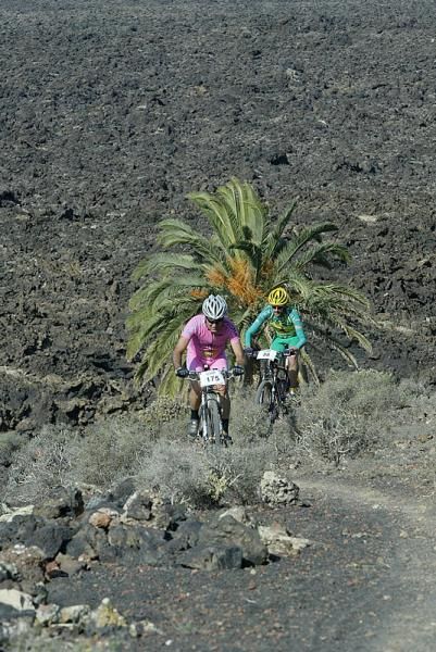Two racers climb