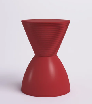 Bright red end table.