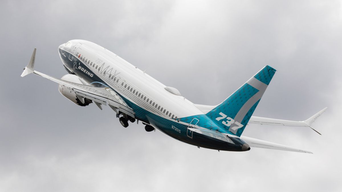 A Boeing 737 Max airplane.