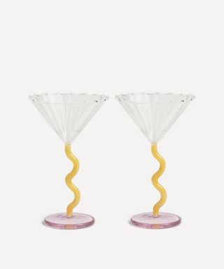 Curve Caramel Coupe Glasses Set of Two