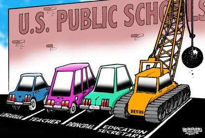 Political Cartoon U.S. Betsy DeVos public schools