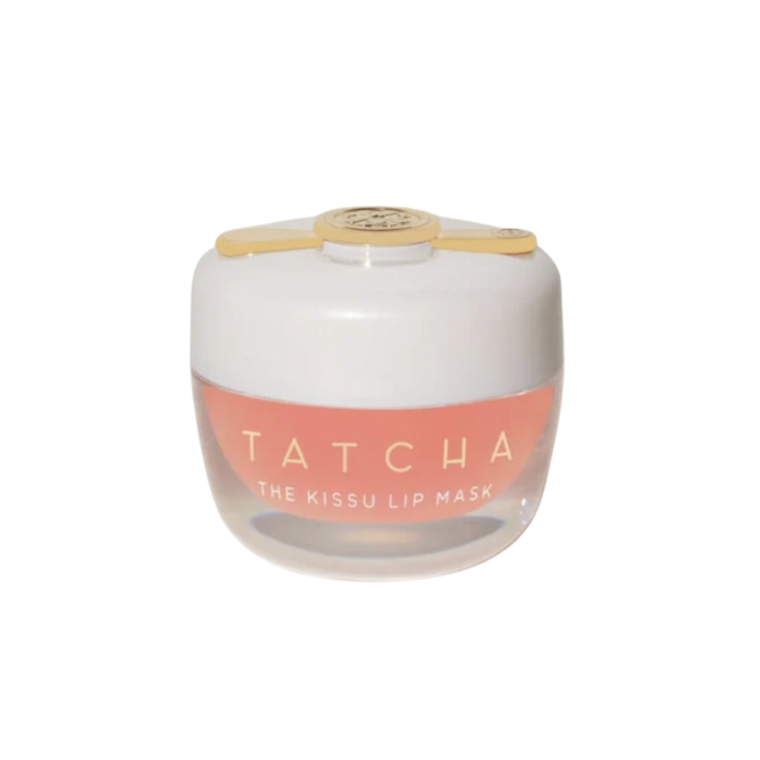 A product shot of the Tatcha The Kissu Lip Mask, on a white background