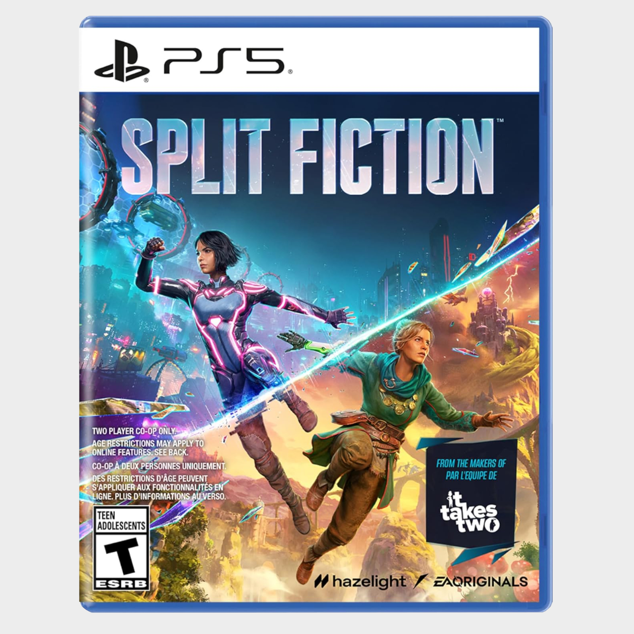 Split Fiction game box on a plain background