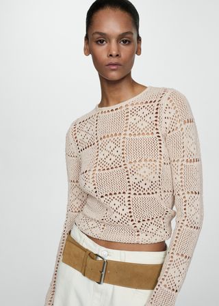 Crochet Sweater With Openwork Details