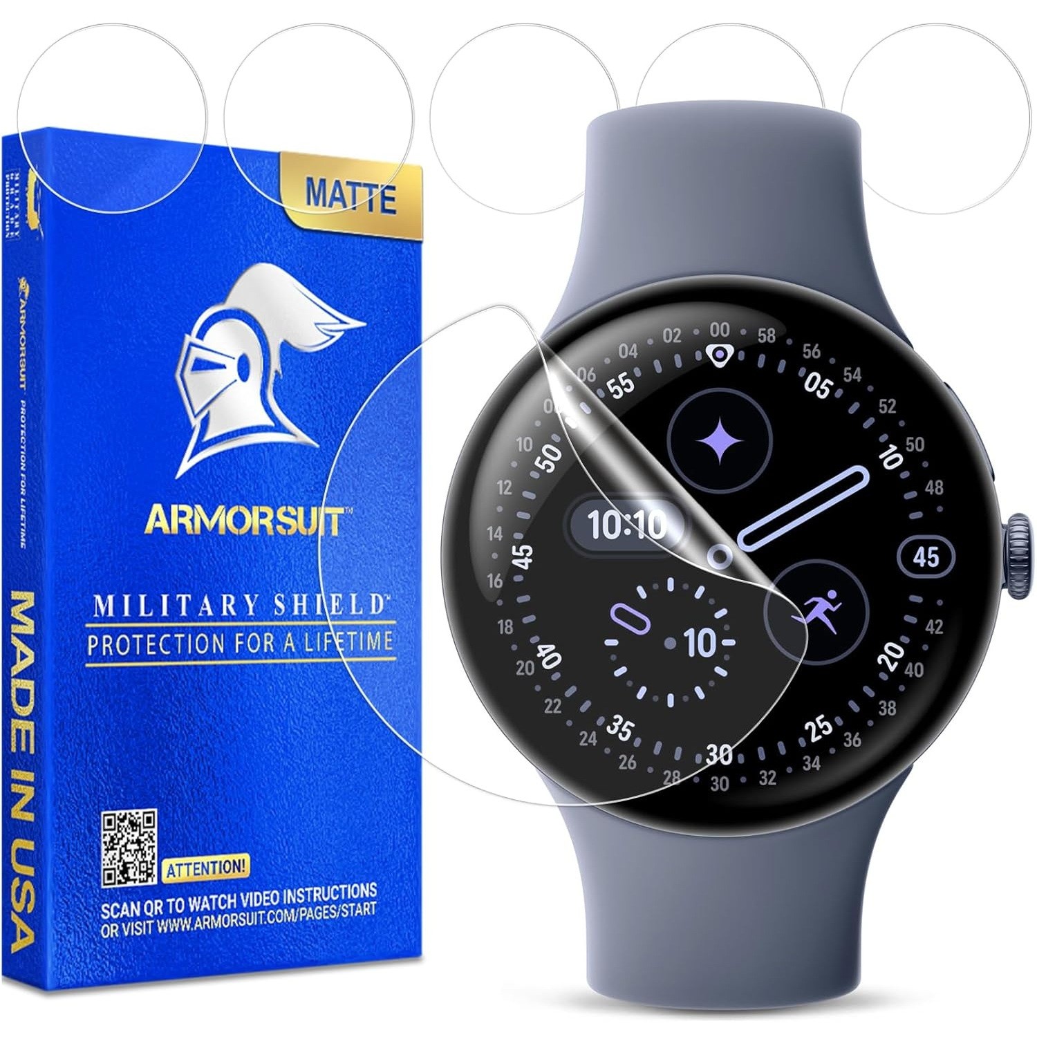 ArmorSuit 6 Pack Google Pixel Watch 4 MilitaryShield Matte Film