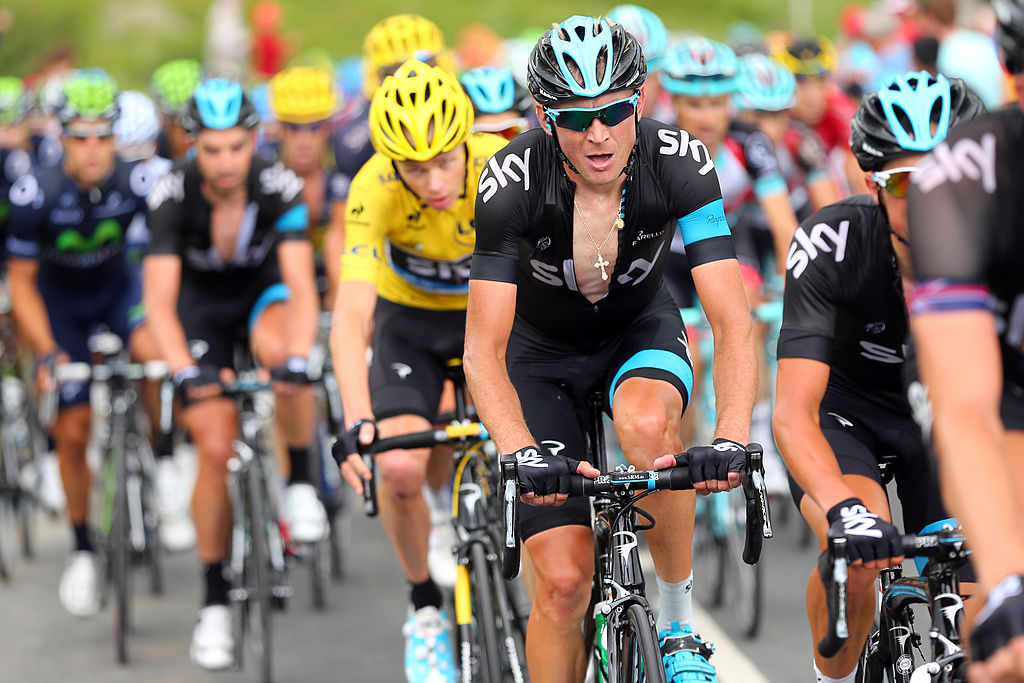 LE GRAND BORNAND, FRANCE - JULY 19: Kanstantsin Siutsou of Belarus and Team Sky Procycling in action during stage nineteen of the 2013 Tour de France, a 204.5KM road stage from Bourg d'Oisans to Le Grand Bornand, on July 19, 2013 in Le Grand Bornand, France. (Photo by Bryn Lennon/Getty Images)