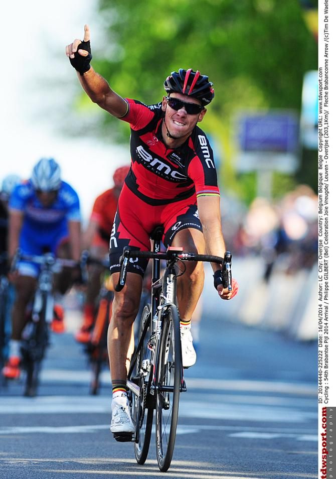 Philippe Gilbert (BMC) celebrates his first win of 2014