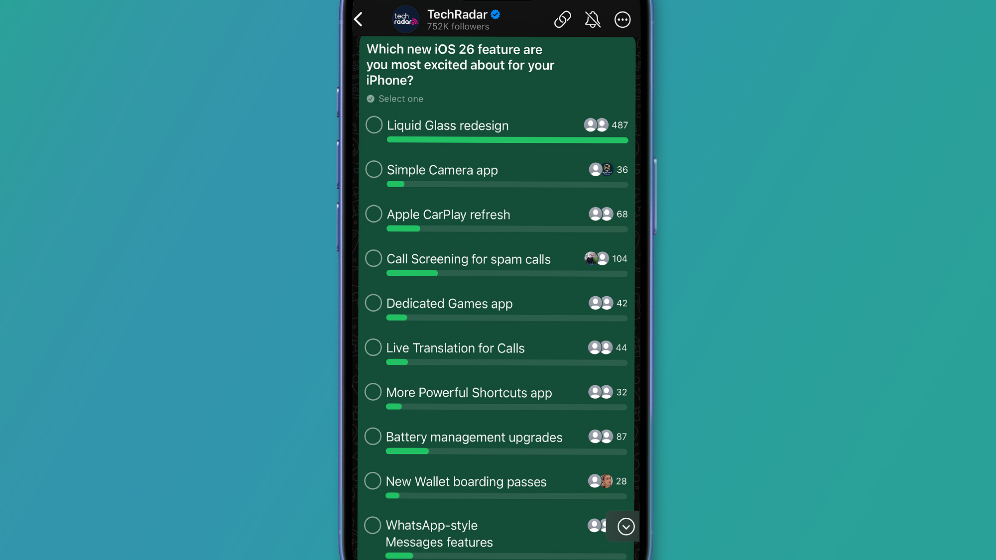TechRadar WhatsApp poll