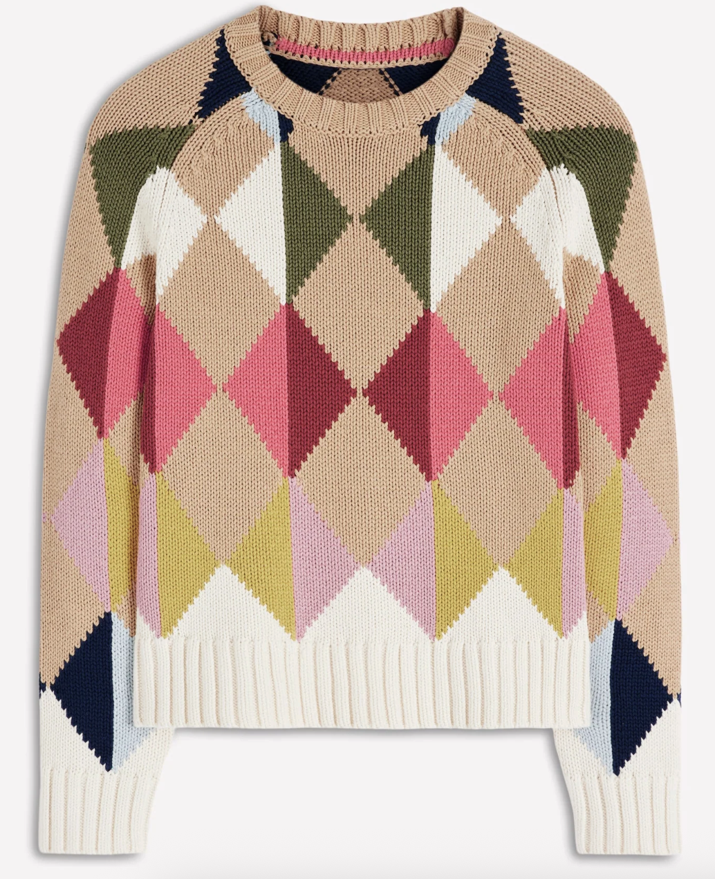 Boden, Camilla Cotton Argyle Sweater