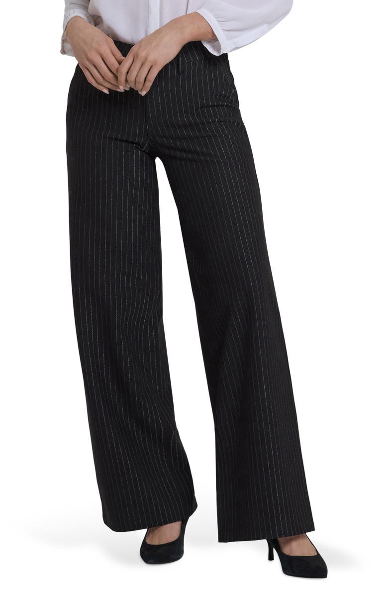 Metallic Stripe Wide Leg Pants